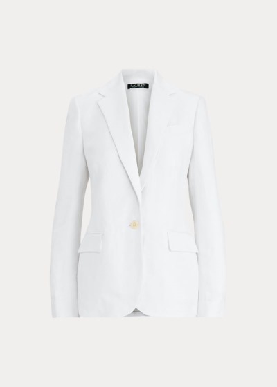 Blazer Ralph Lauren Mujer Blancos - Linen-Blend - DIFRC1780